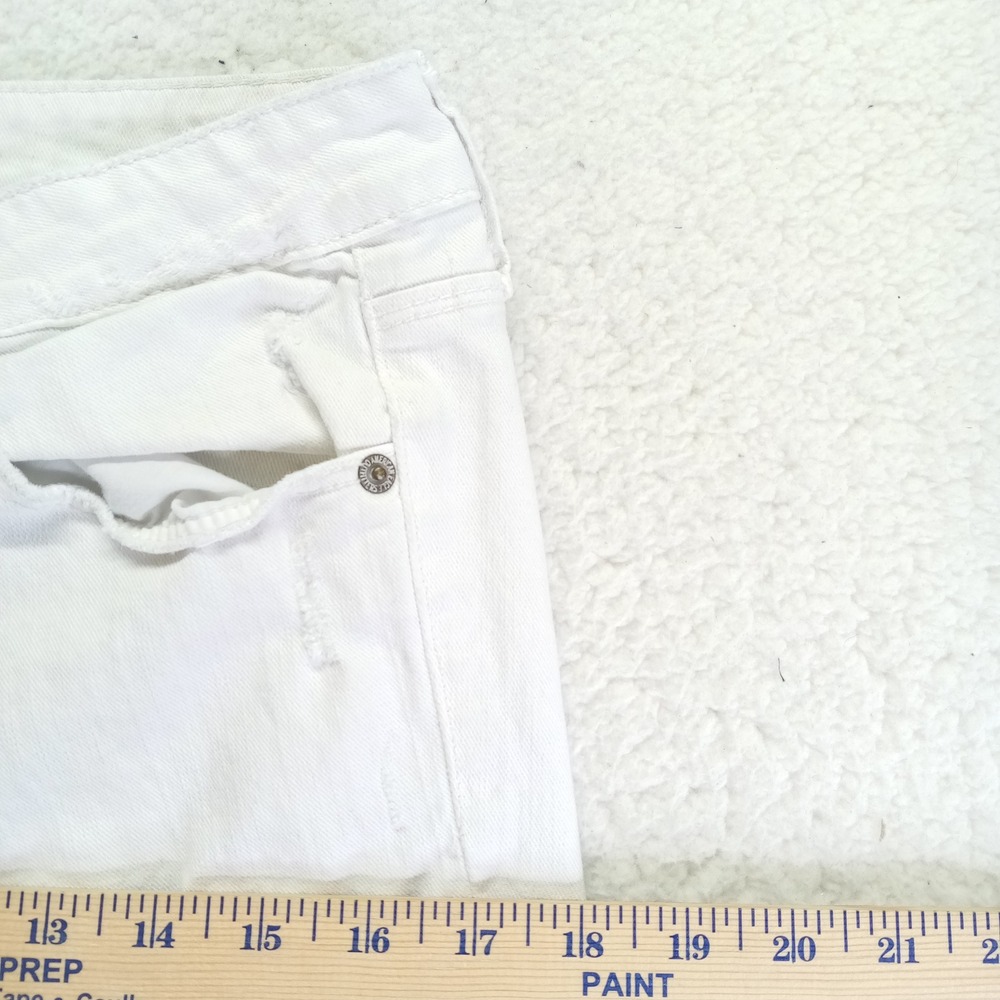 American Eagle Skinny 77 White Denim Jeans Womens Sz 8 Regular Low Rise Stretch - Picture 6 of 10